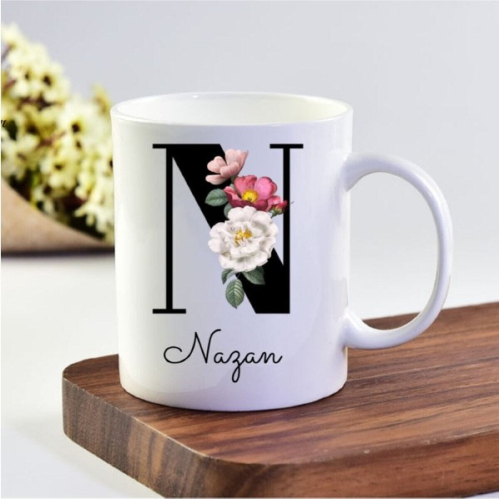 Hobi Shop Nazan İsimli Kupa Bardak - 1 Adet - Beyaz - 299 ml Fincan / Bardak / Kahve Takımı Fiyatı