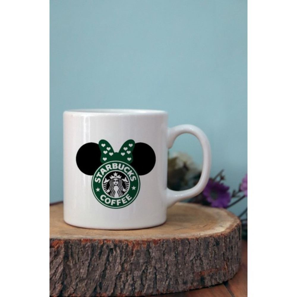 Hobi Shop Starbucks Minnie Baskılı Porselen Kupa - 1 Adet - Beyaz - 299 ml Fincan / Bardak / Kahve Takımı Fiyatı
