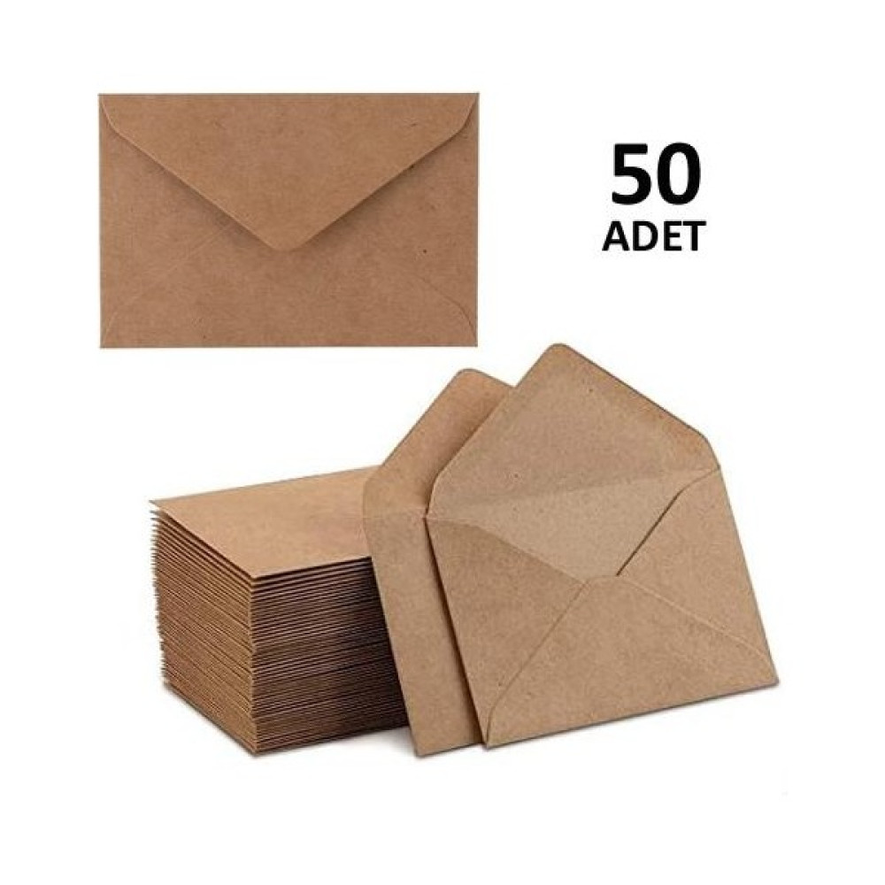 Hobialem 50 Adet Mini Zarf 7x9 cm Kraft Renk Zarf Kartvizit Not Zarfı Zarf Fiyatı