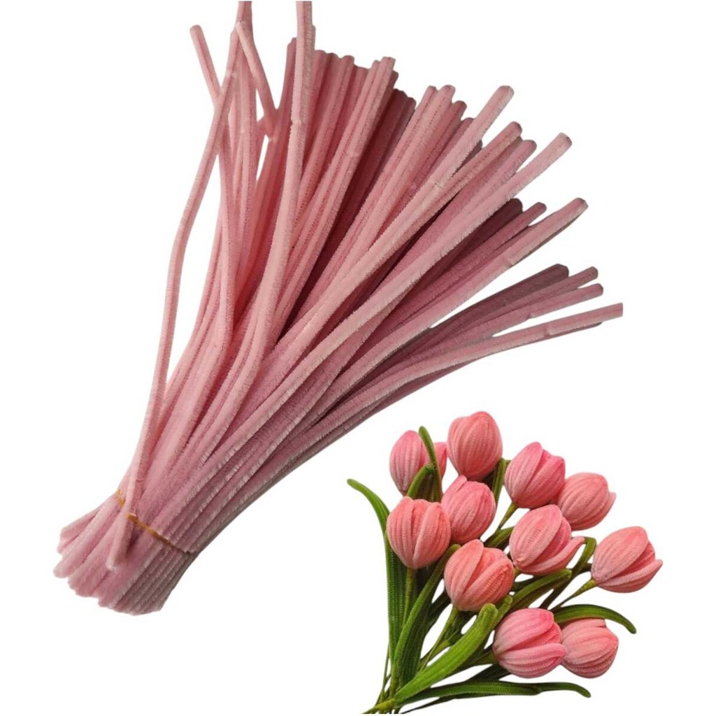 Hobialem 50 Adet Pastel Pembe Şönil, Çiçek Yapımına Uygun Tüylü Tel, 30 cm 6mm SSD / Solid State Drive Fiyatı