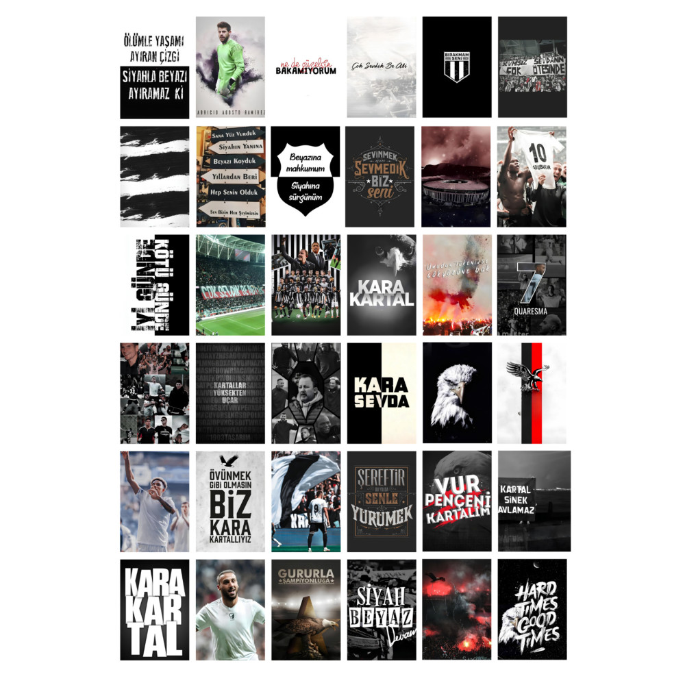Hobiart 36lı Poster Duvar Posteri Seti Ev & Dekorasyon Aksesuarları Fiyatı