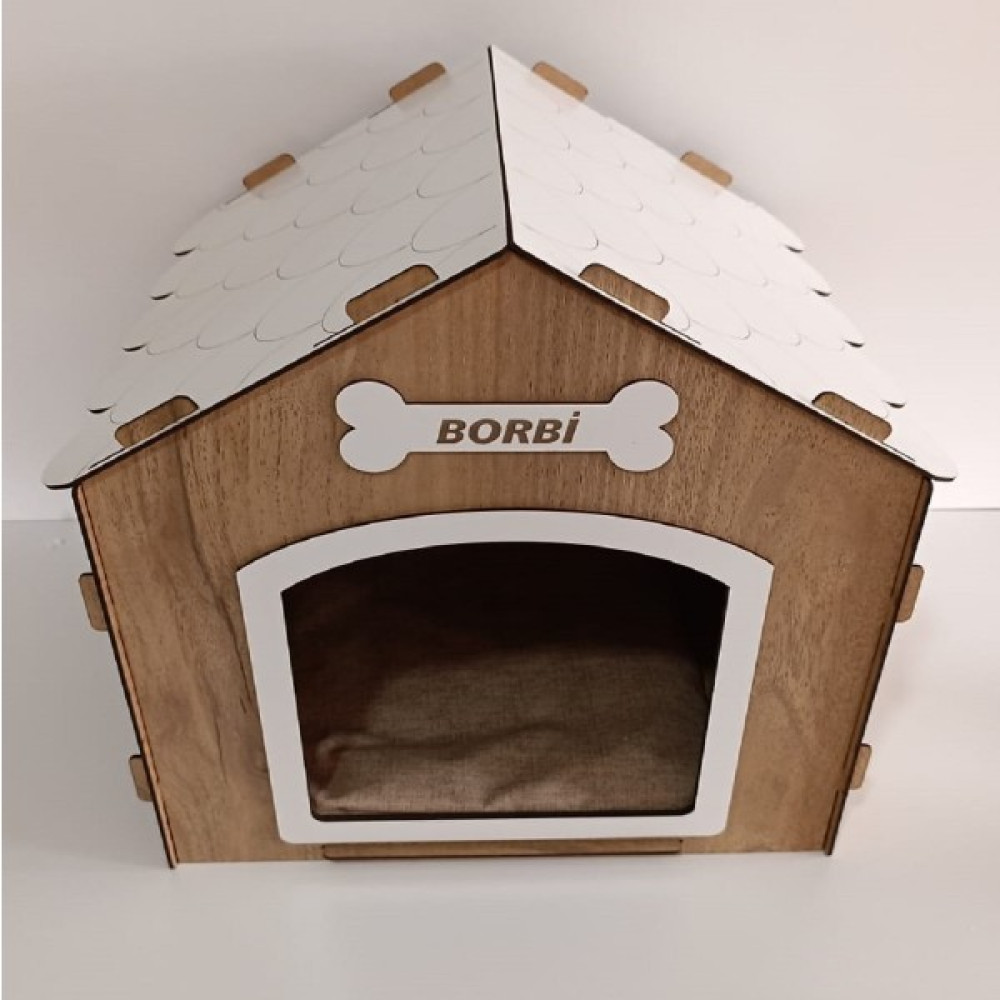 Hobicim Süper Set Ahşap Dekoratif Köpek Evi-Kulübesi Minder ve Zincir Tasma (Modena-Beyaz) Evcil Hayvan Ürünleri Fiyatı