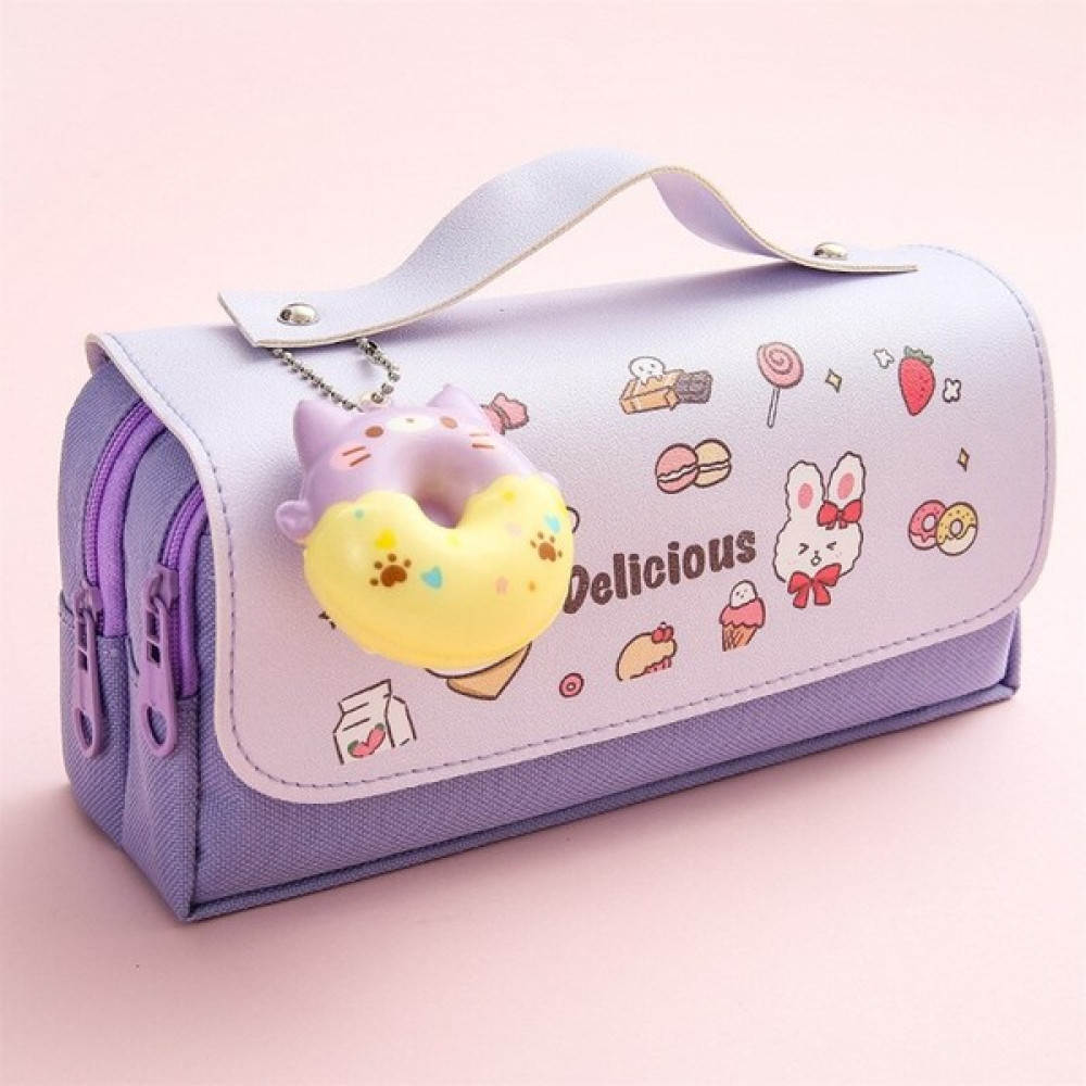 Hobide Hobi 3D Sevimli Donut Squishy Kalem Kutusu Mor - Cüzdan Tipi - 21 x 8 x 10 Kalemlik (Kalem Kutusu) Fiyatı