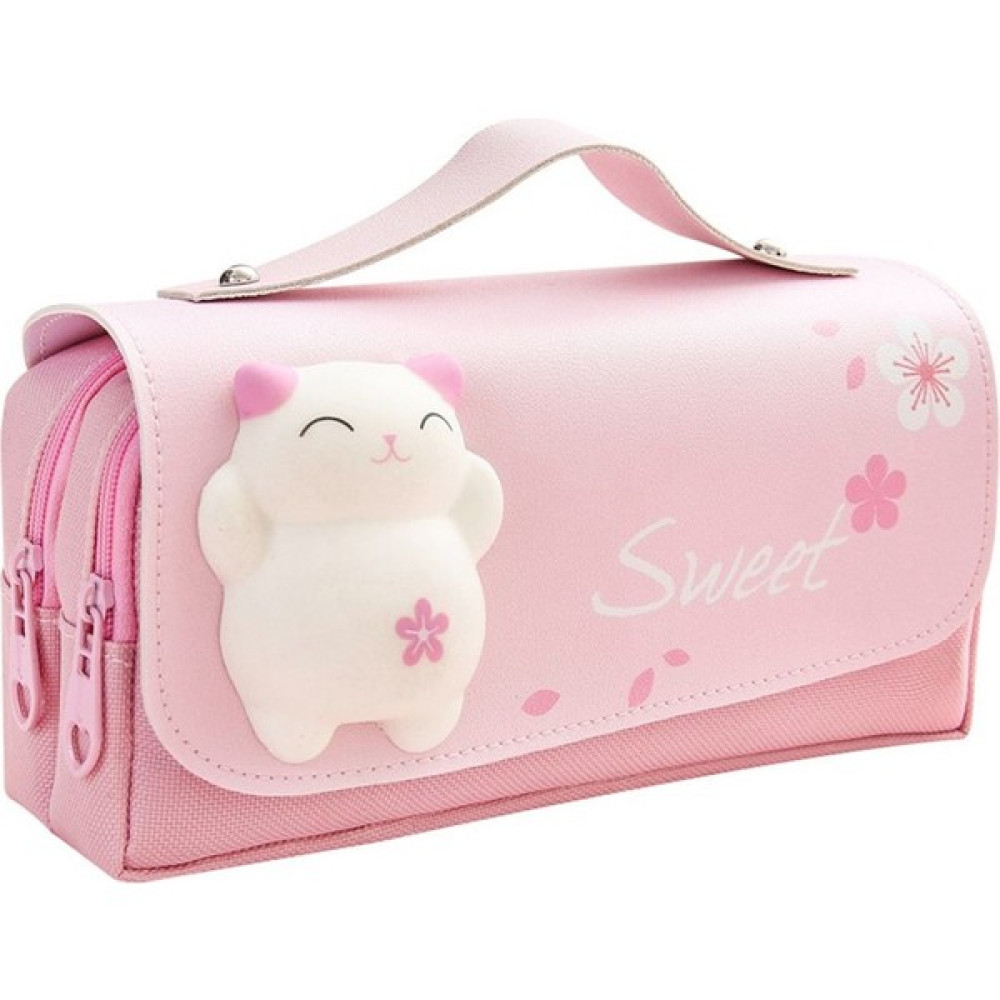 Hobide Hobi 3D Sevimli Kedi Squishy Kalem Kutusu Kedi Açık Pembe - Cüzdan Tipi - 21 x 8 x 10 Kalemlik (Kalem Kutusu) Fiyatı