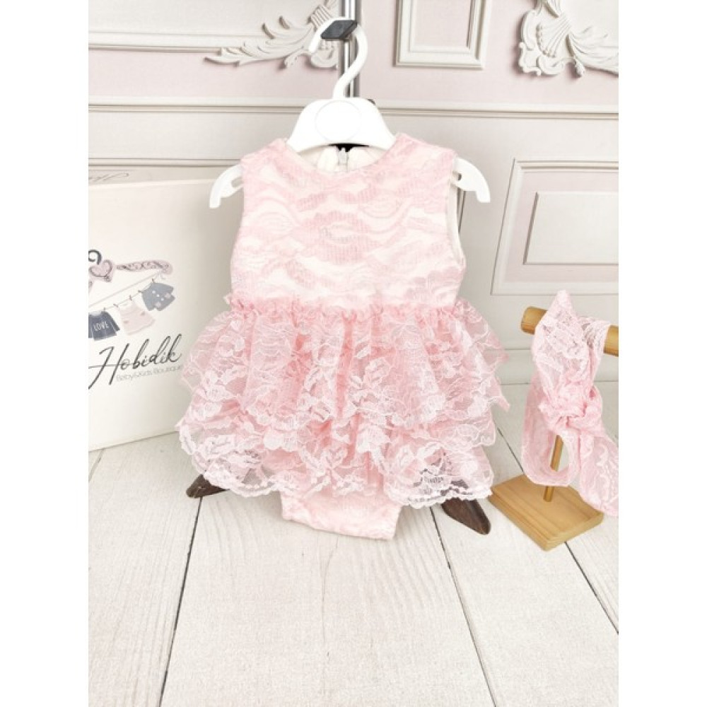 Hobidik Bebek Çocuk Pembe Dantelli Romper Tulum Elbise Bebek Elbisesi Fiyatı
