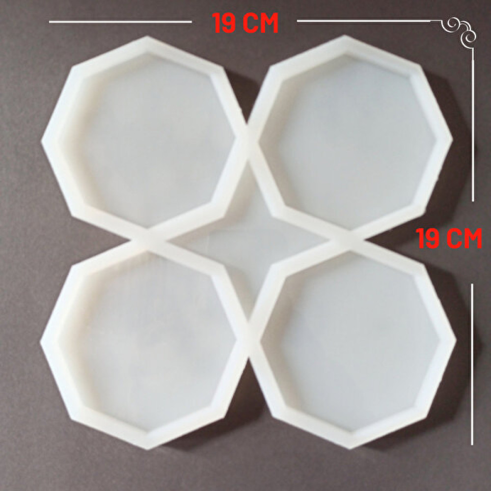 Hobiflex Epoksi Reçine Silikon Kalıp Çoklu Bardak Altlığı Sekizgen Kenar HB14034 - 0004 Yardımcı Malzeme Fiyatı