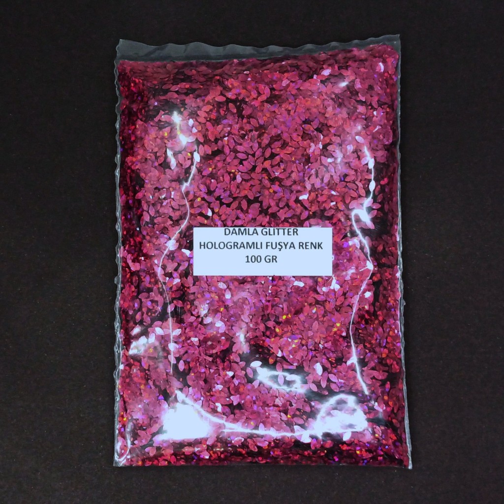 Hobiflex Glitter Epoksi Reçine Süsleme Pulu Damla Görünümlü Nail Art Makyaj Sim Hologramlı Fuşya 100 gr Yardımcı Malzeme Fiyatı