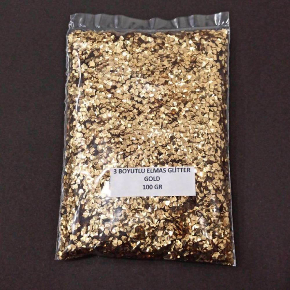 Hobiflex Glitter Epoksi Reçine Süsleme Pulu Üç Boyutlu Elmas Görünümlü Nail Art Makyaj Sim Gold 100 gr Yardımcı Malzeme Fiyatı