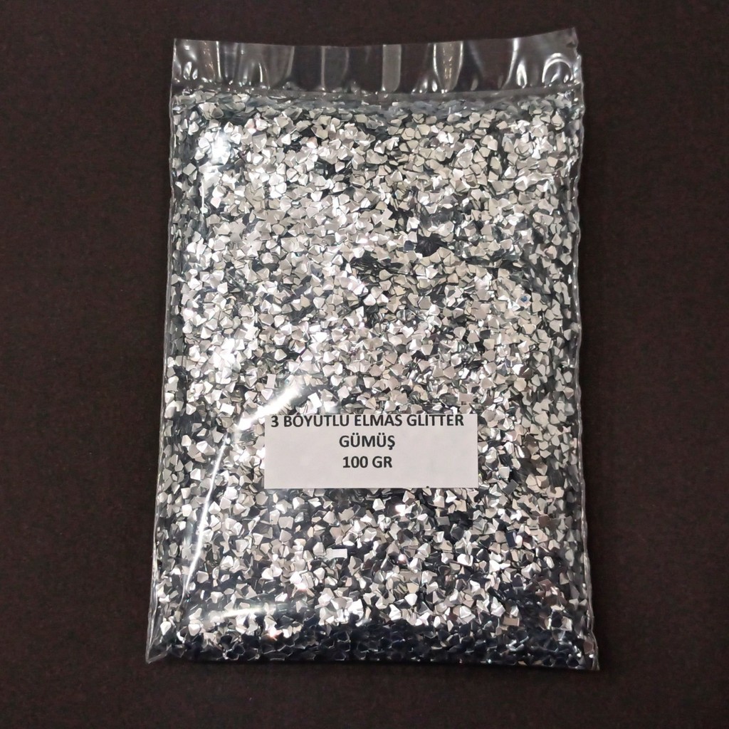 Hobiflex Glitter Epoksi Reçine Süsleme Pulu Üç Boyutlu Elmas Görünümlü Nail Art Makyaj Sim Gümüş 100 gr Yardımcı Malzeme Fiyatı