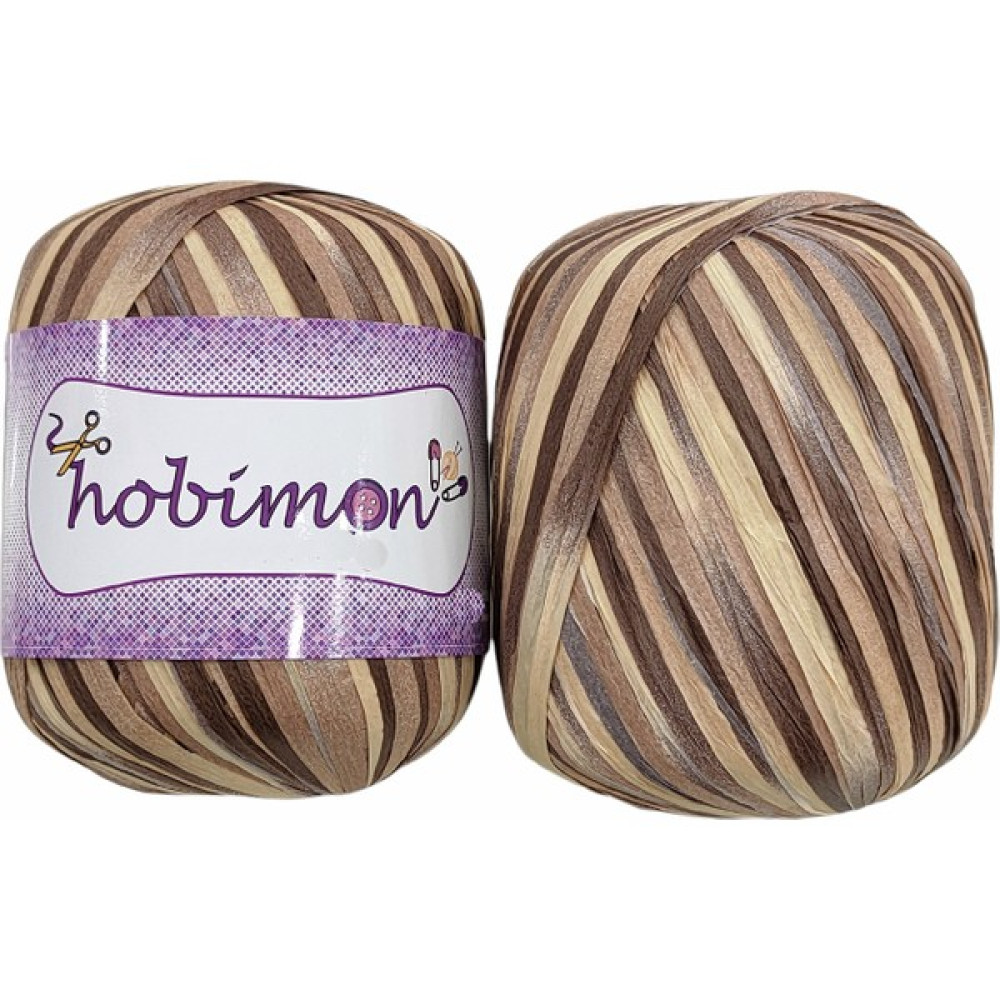 Hobimon Multicolor Kahve Ebruli Kağıt Rafya Ip - 50 GR-302 - 302 Oyun & Hobi Fiyatı