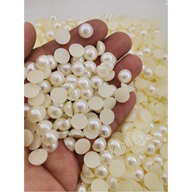 Hobimos 50 Adet Krem 10 mm Yarım Inci Boncuk - Takı - Aksesuar - Süsleme Boncuk Diğer Fiyatı