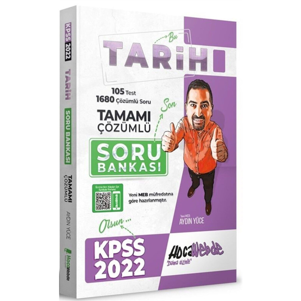 Hocawebde Yayınları  2022 Kpss Tarih Tamamı Çözümlü Soru Bankası Ders Sınav Kitapları Fiyatı