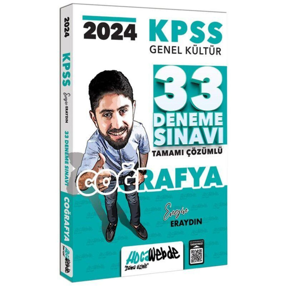 Hocawebde Yayınları 2024 KPSS Genel Kültür Coğrafya Tamamı Çözümlü 33 Deneme Sınavı Ders Sınav Kitapları Fiyatı
