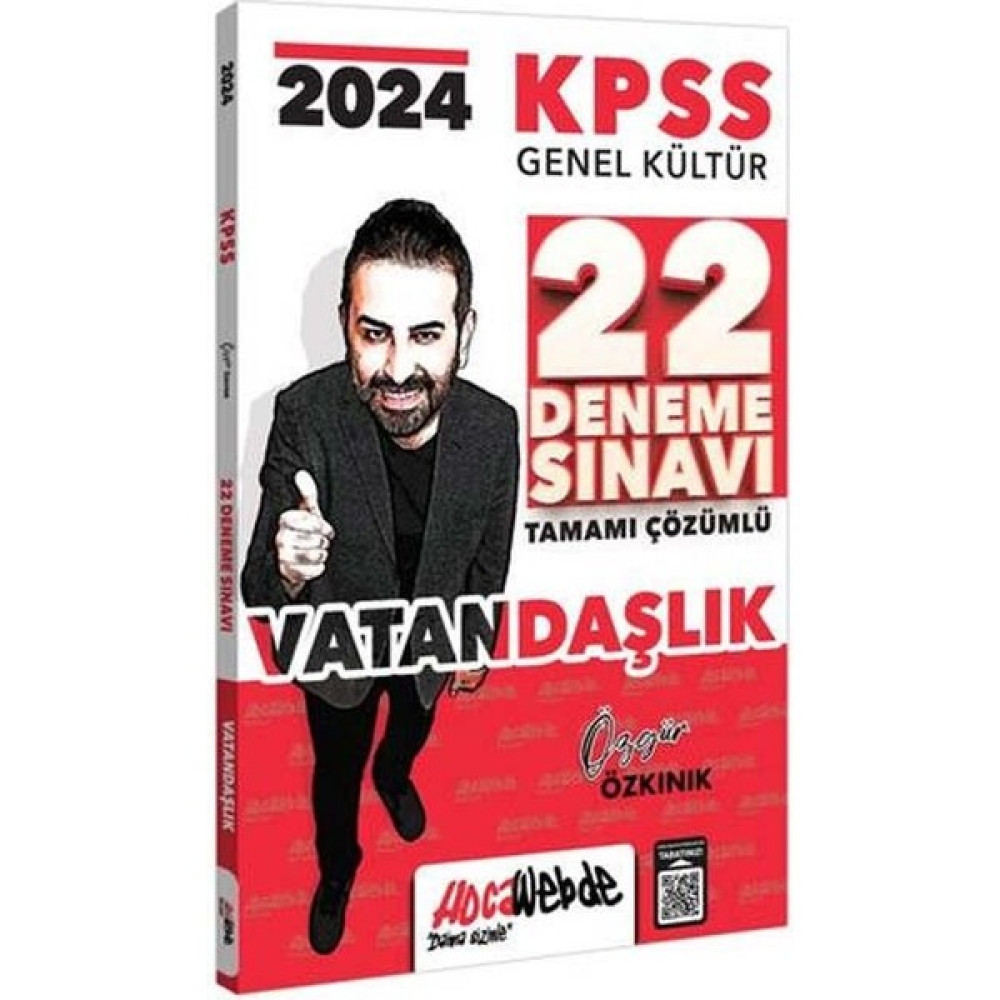 Hocawebde Yayınları 2024 KPSS Genel Kültür Vatandaşlık Tamamı Çözümlü 22 Deneme Sınavı KPSS Fiyatı