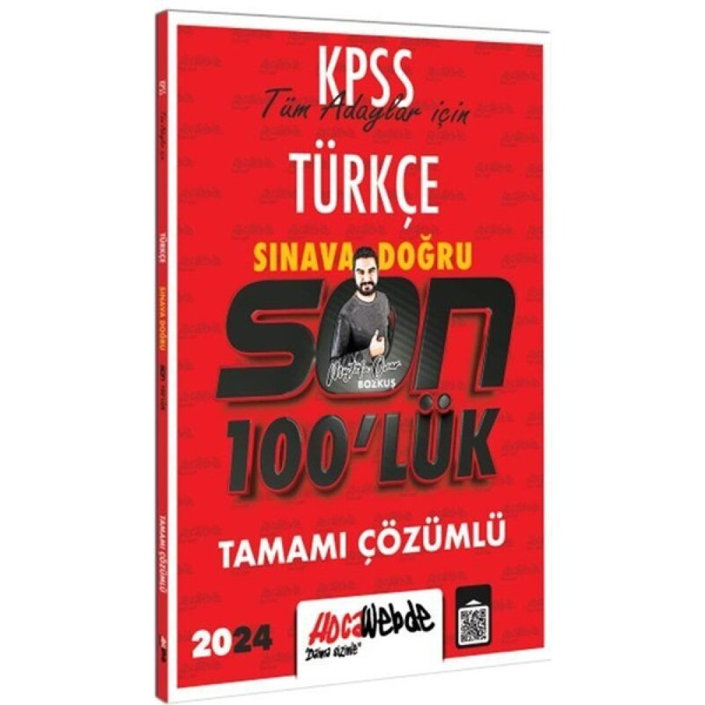 Hocawebde Yayınları 2024 KPSS Türkçe Son 100'Lük Tamamı Çözümlü Sorular KPSS Fiyatı