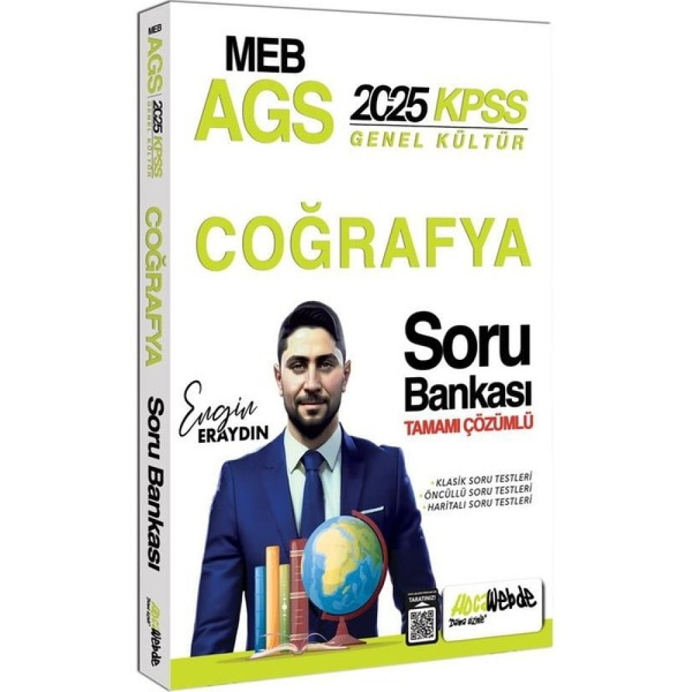 Hocawebde Yayınları 2025 Meb Ags Kpss Türkiye Coğrafyası Tamamı Çözümlü Soru Bankası - Engin Eraydın - Tür Görevde Yükselme Sınavları Kitapları Fiyatı