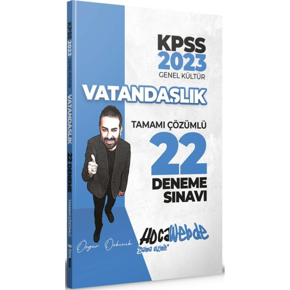 Hocawebde Yayınları KPSS 2023 Vatandaşlık Tamamı Çözümlü 22 Deneme Sınavı KPSS Fiyatı