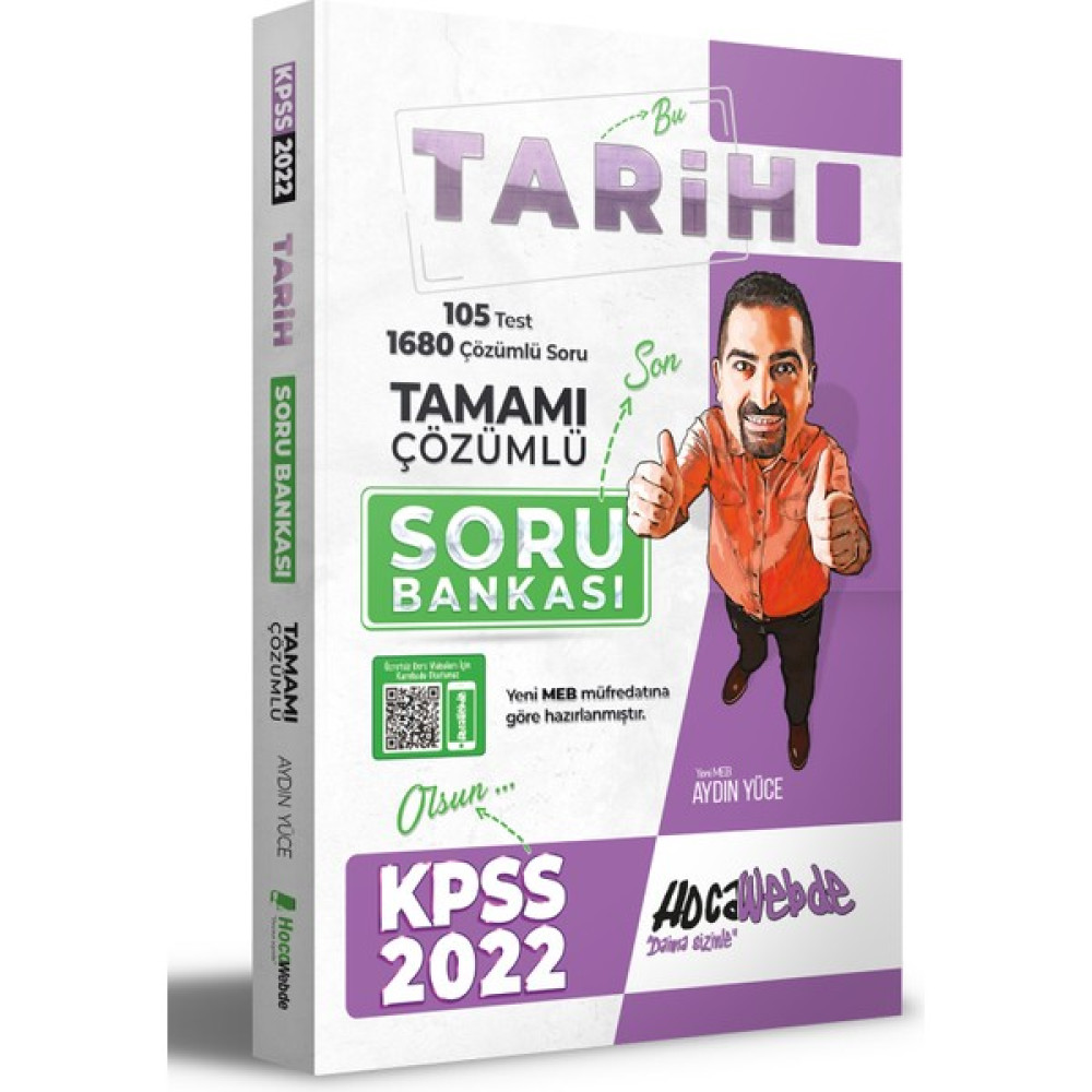 Hocawebte Yayınları 2022 KPSS Tarih Tamamı Çözümlü Soru Bankası Ders Sınav Kitapları Fiyatı