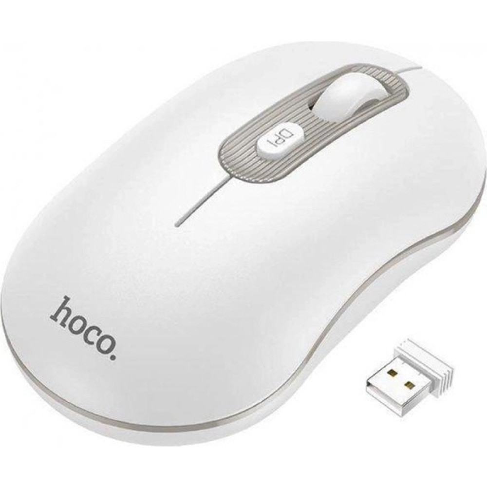 Hoco GM21 Platinium 1600DPI 2.4g Bluetooth Kablosuz Optik Mouse - Beyaz Klavye - Mouse Fiyatı