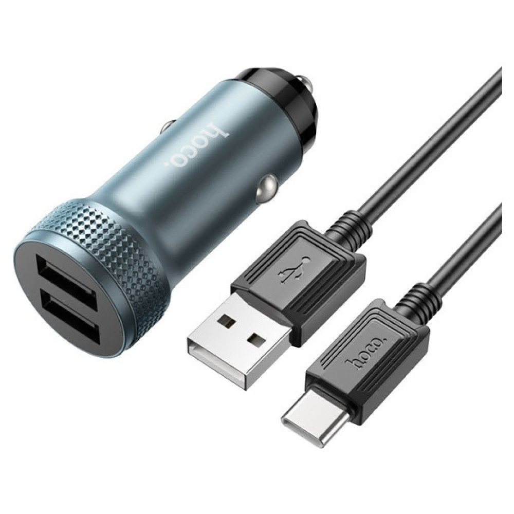 Hoco Z49 Çift USB Girişli Araç Şarj Başlık + USB To Type-C Kablo ALL-36344 - Siyah Cep Telefonu Araç Kiti Fiyatı