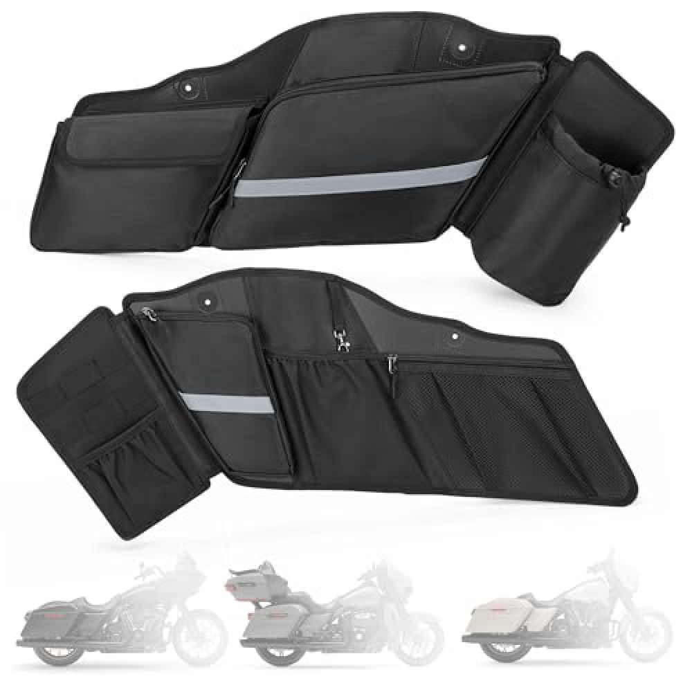 HODRANT Motorcycle Saddlebag Organizer, Saddlebag Liners Side Bag Compatible with Touring Models 2014-2025 Street Glide Road Glide Road King Electra Glide, Saddlebag Tool Storage Organizer, 2 Packs Motorcycle Bags Fiyatı