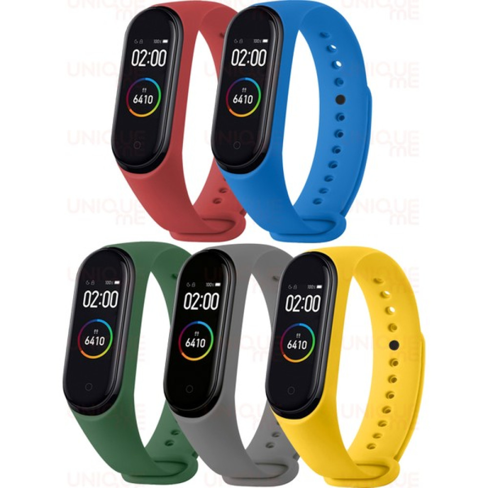 HOFFICE Xiaomi Mi Band 3 ve Mi Band 4 Uyumlu Yüksek Kalite Silikon Kordon Seti - Kırmızı - Mavi - Asker Yeşili - Gri - Sarı Giyilebilir Teknoloji Aksesuarları Fiyatı