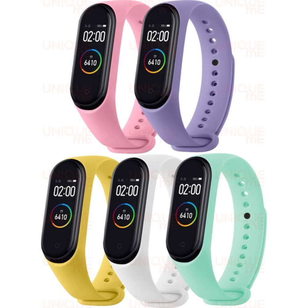 HOFFICE Xiaomi Mi Band 3 ve Mi Band 4 Uyumlu Yüksek Kalite Silikon Kordon Seti - Pembe - Lila Giyilebilir Teknoloji Aksesuarları Fiyatı