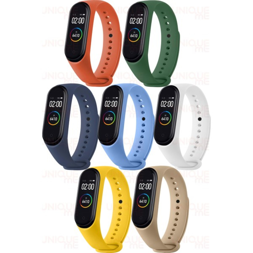 HOFFICE Xiaomi Mi Band 3 ve Mi Band 4 Uyumlu Yüksek Kalite Silikon Kordon Seti - Turuncu - Yeşil - Lcvrt - Peri Mavi - Beyaz - Sarı - Krem Bej Giyilebilir Teknoloji Aksesuarları Fiyatı