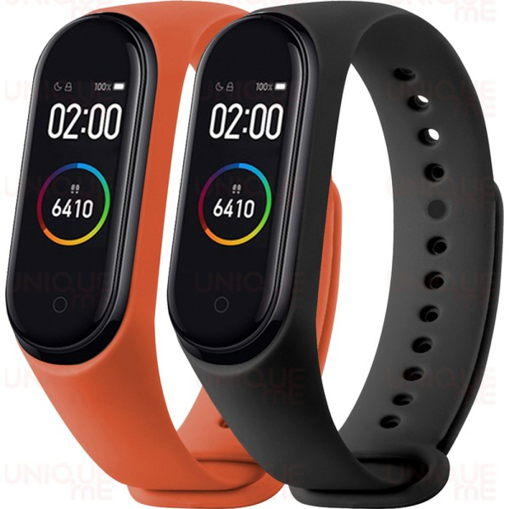 HOFFICE Xiaomi Mi Band 3 ve Mi Band 4 Uyumlu Yüksek Kalite Silikon Kordon - Turuncu - Siyah Giyilebilir Teknoloji Aksesuarları Fiyatı