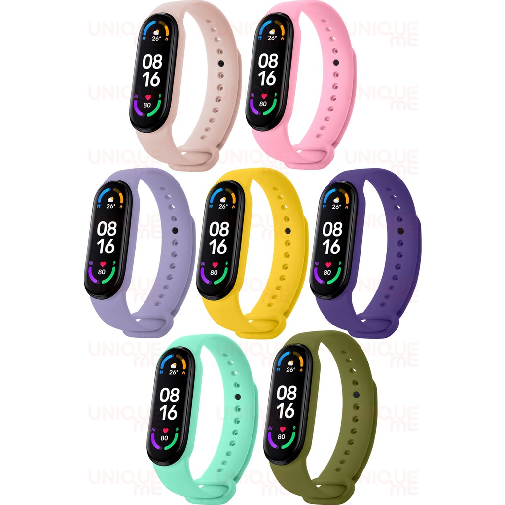Hoffice Xiaomi Mi Band 5 ve Mi Band 6 Uyumlu Yüksek Kalite Silikon Kordon Seti - Çok Renkli Cep Telefonu Fiyatı