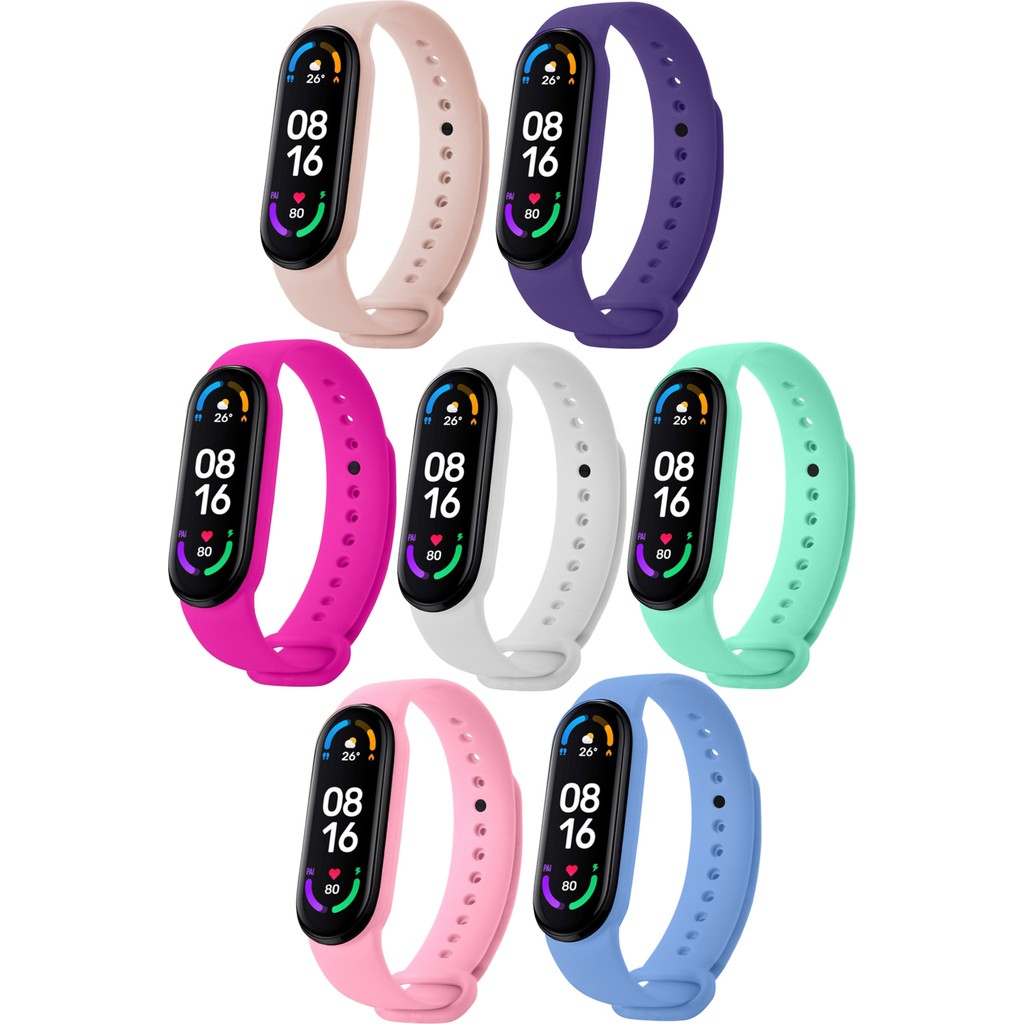 Hoffice Xiaomi Mi Band 5 ve Mi Band 6 Uyumlu Yüksek Kalite Silikon Kordon Seti - Rose - Lila - Fuşya - Beyaz - Nil - Pembe - Peri Mavi Cep Telefonu Fiyatı