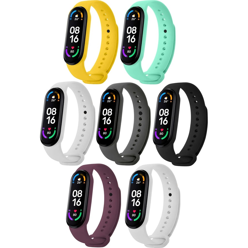 Hoffice Xiaomi Mi Band 5 ve Mi Band 6 Uyumlu Yüksek Kalite Silikon Kordon Seti - Sarı - Yeşil - Mavi - Gri - Turuncu - Bordo - Beyaz Cep Telefonu Fiyatı