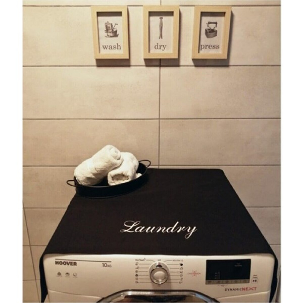 HOKTİC Laundry Nakışlı Siyah Çamaşır Makinesi Örtüsü - 62x100 Ev & Dekorasyon Aksesuarları Fiyatı