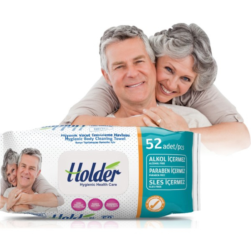 Holder 3 Paket Holder Vücut Temizleme Havlusu (156 Adet) - (3*52) Hasta Bezleri ve Temizliği Fiyatı