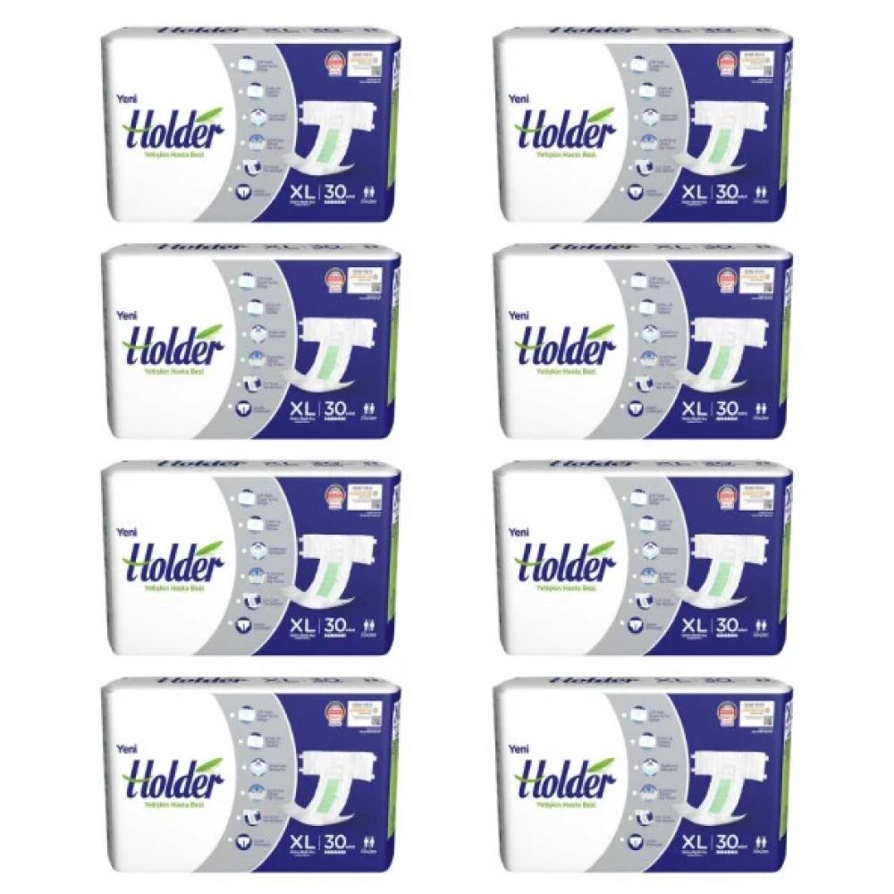 Holder Belbantli Tekstil Yuzey Ekstra Buyuk Boy (Xl) 30'Lu 8 Paket Hasta Bezi Hasta Bezleri ve Temizliği Fiyatı