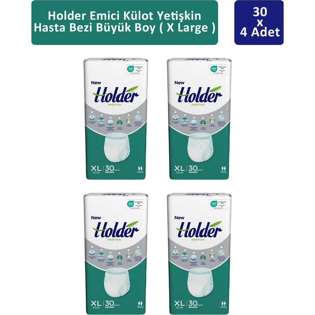 Holder Emici Külot Yetişkin Hasta Bezi Büyük Boy ( X Large ) 30 X 4 Adet - XL Hasta Bezleri ve Temizliği Fiyatı