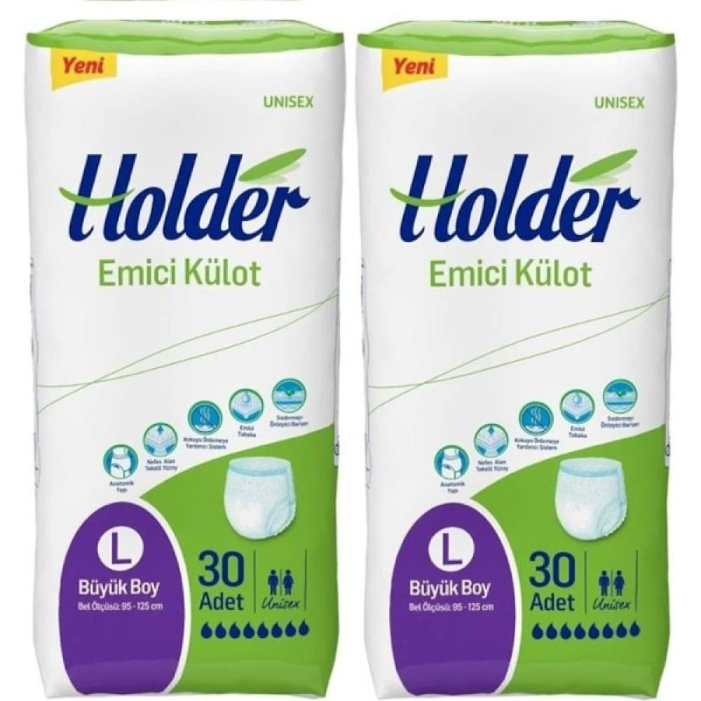 Holder Emici Külot Yetişkin Hasta Bezi Large Büyük Boy 30'lu / 2 Adet Hasta Bezleri ve Temizliği Fiyatı
