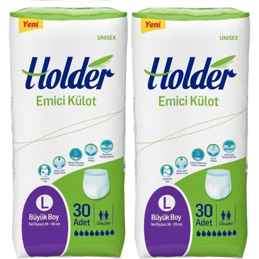 Holder Emici Külot Yetişkin Hasta Bezi Large Büyük Boy 30'lu / 2 Adet Hasta Bezleri ve Temizliği Fiyatı