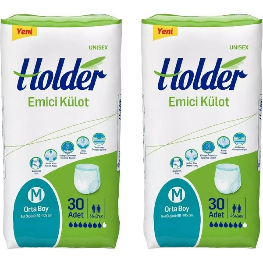 Holder Emici Külot Yetişkin Hasta Bezi Medium Orta Boy 30'lu x 2 Adet Hasta Bezleri ve Temizliği Fiyatı