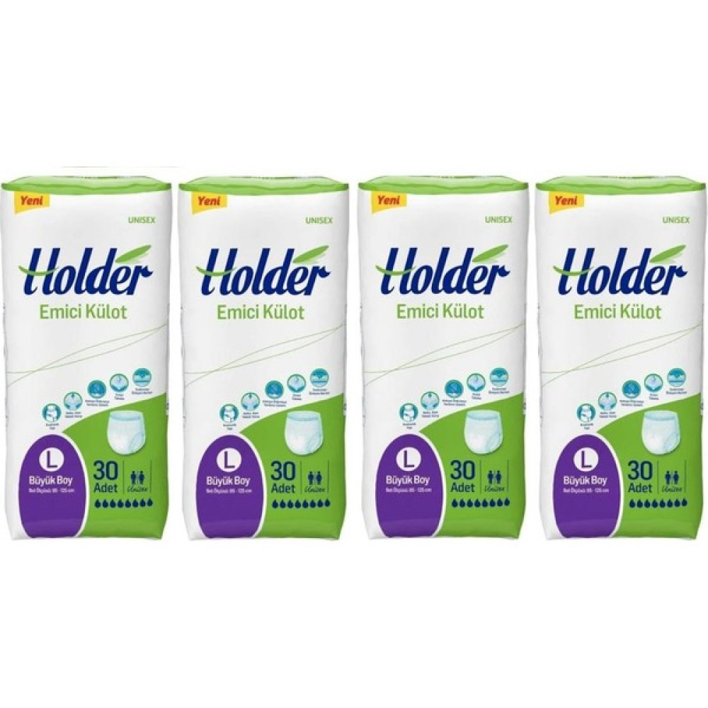 Holder Hasta Bezi Külotlu Large 30'lu 4 Paket 120 Adet Hasta Bezleri ve Temizliği Fiyatı