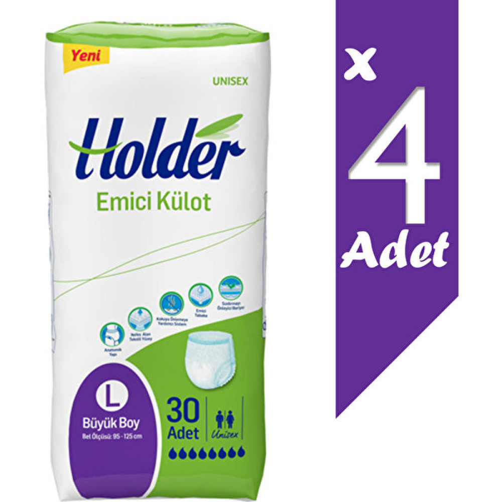 Holder Tutucu Large Yetişkin Emici Külot 95-125 cm 120 Li - L Hasta Bezleri ve Temizliği Fiyatı