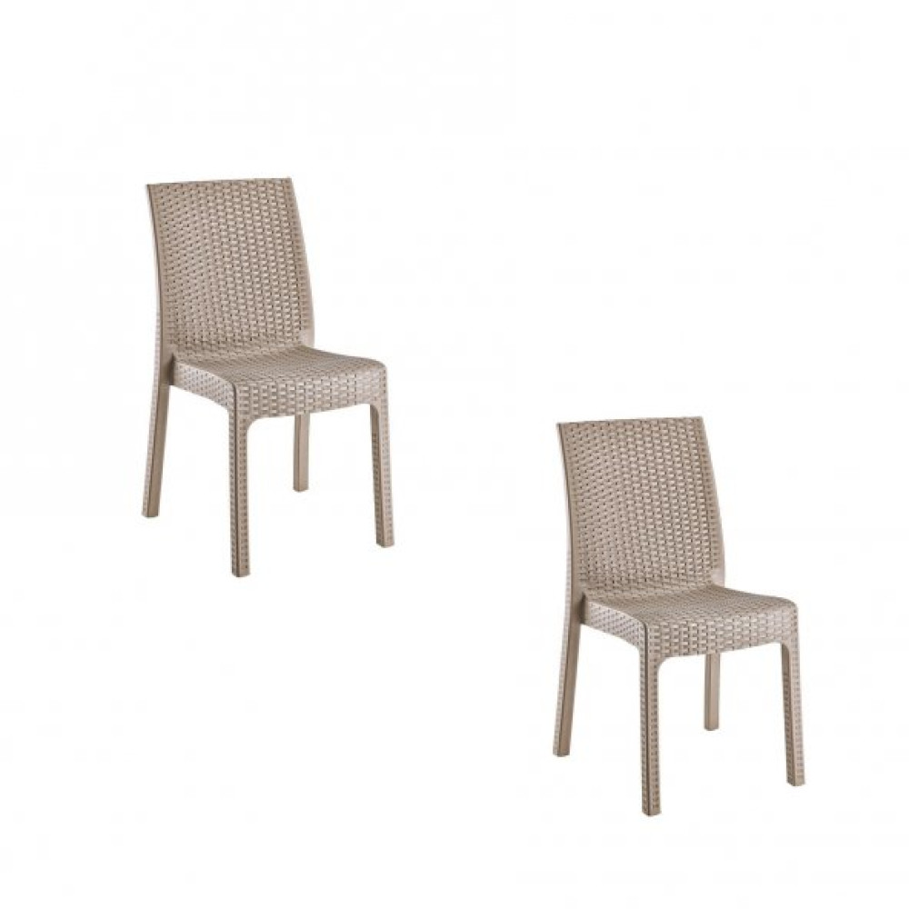 Holiday Deluxe Rattan Sandalye Cappuccino | 2Li Set Masa - Sandalye & Tabure Fiyatı