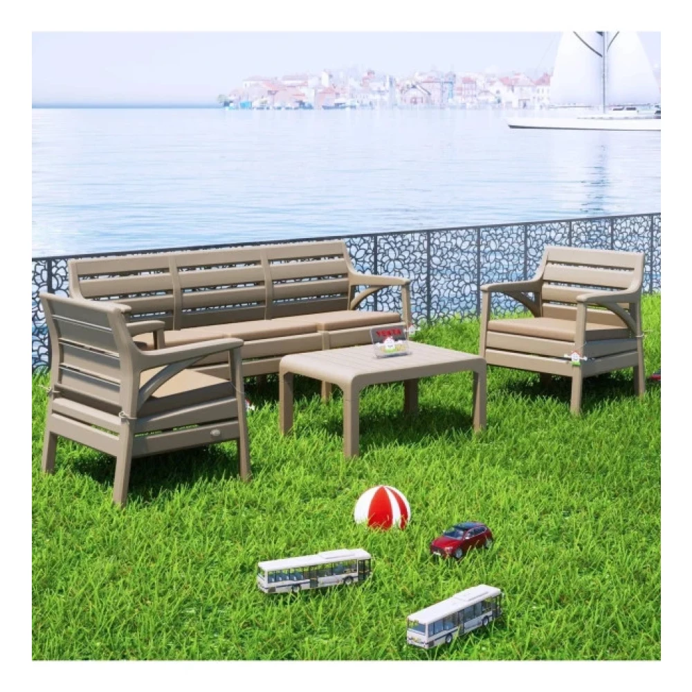 Holiday Hawaii Bahçe Balkon Oturma Grubu Koltuk Takımı 5 Kişilik Minderli Set Cappucino Hw02 Mobilya & Dekorasyon Fiyatı