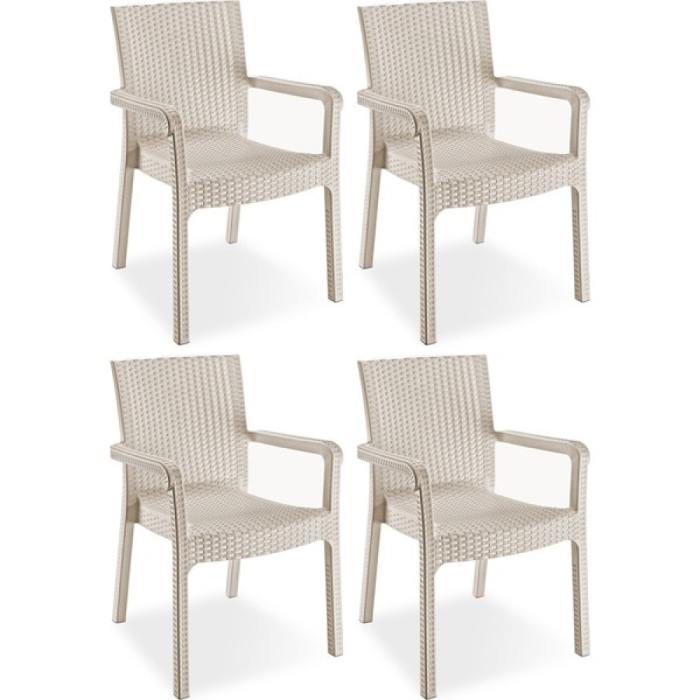 Holiday Markiz Kollu Rattan Koltuk Sandalye 4 Adet Cappuccino H446 Bahçe Mobilyası Takımı Fiyatı