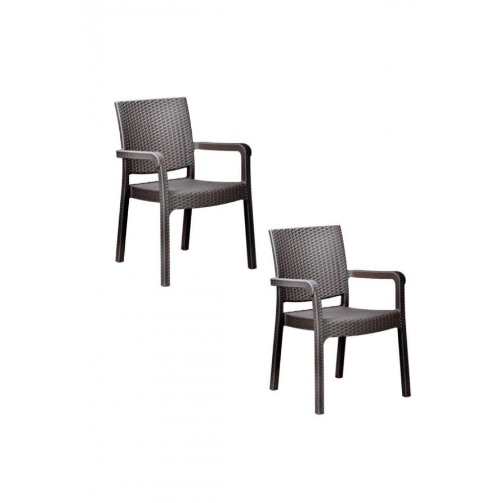 Holiday Troya Rattan Koltuk Kahverengi 2'Li Set Masa - Sandalye & Tabure Fiyatı