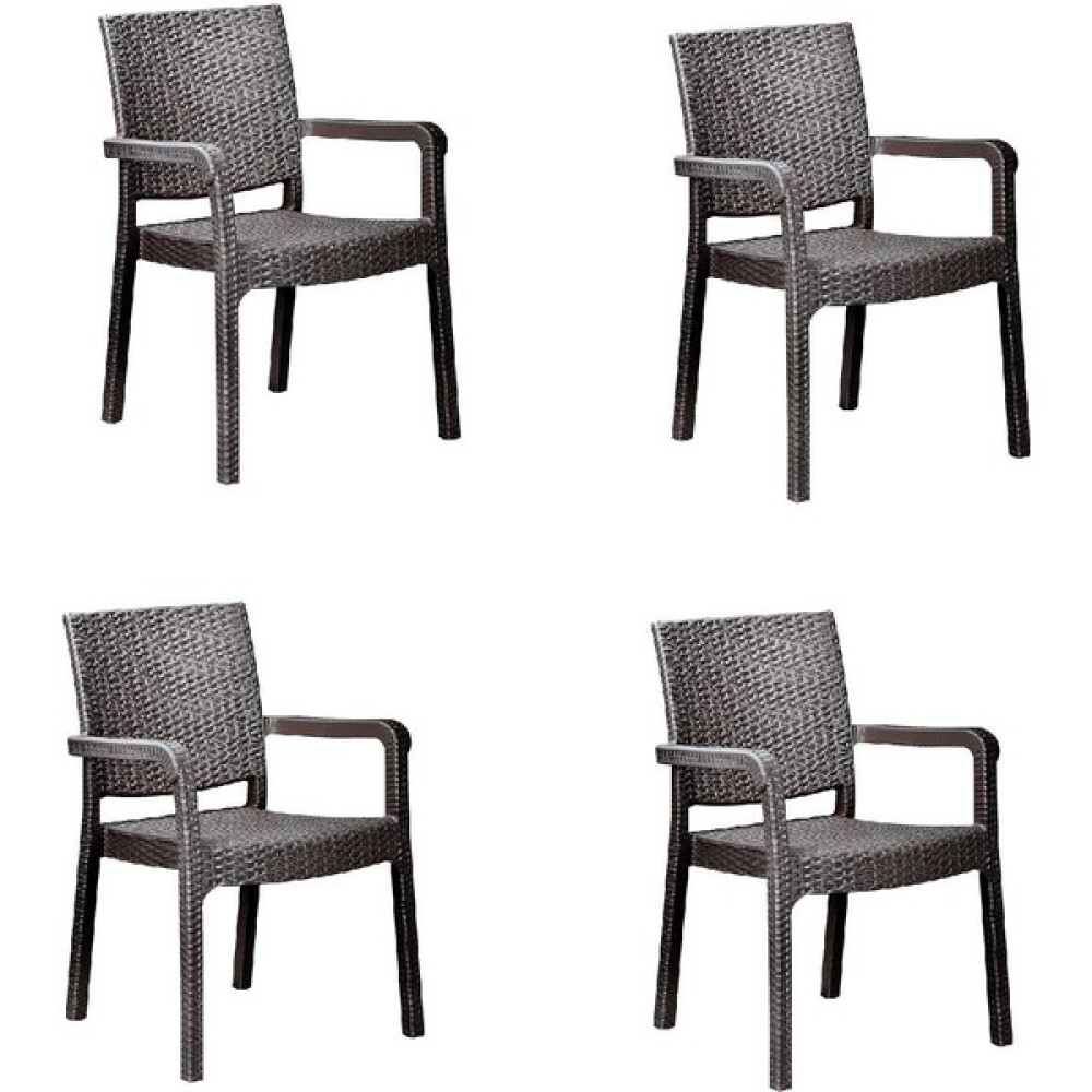 Holiday Troya Rattan Koltuk Kahverengi | 4'lü Set Bahçe Sandalyesi Fiyatı