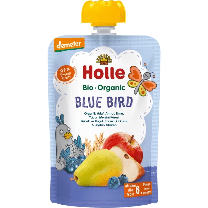 Holle Organik Blue Bird (Yulaf, Armut,elma,yaban Mersini Püresi) - PCHS7 Diğer Fiyatı