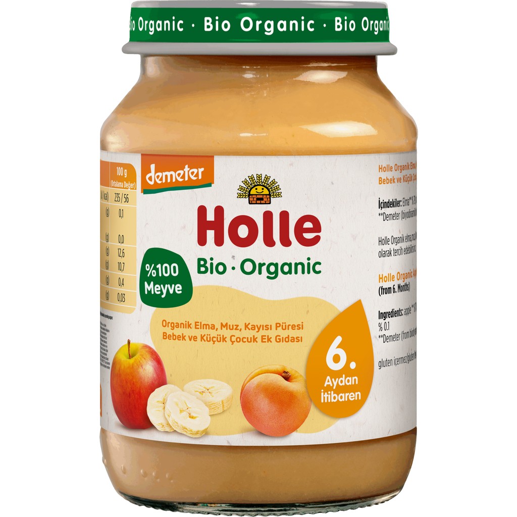 Holle Organik Elma, Muz, Kayısı Püresi - KVNZ10 Diğer Fiyatı
