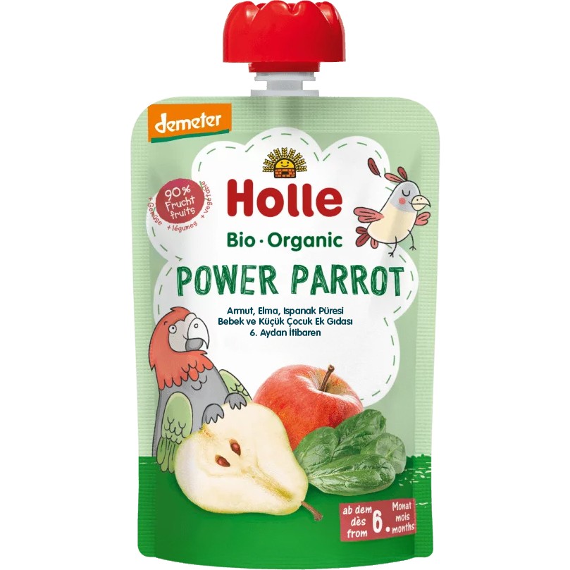 Holle Organik Power Parrot (Armut,elma,ıspanak Püresi) - PCHS9 Diğer Fiyatı