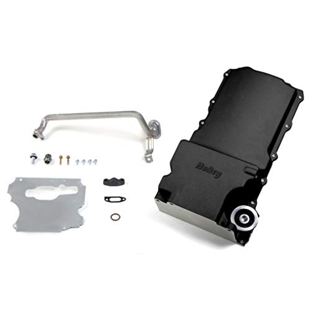 Holley 302-1BK LS Swap Oil Pan - Carbon Black Ceramic